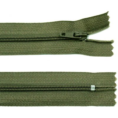 Spirálový zip no.3 nerozepínací 30cm - více barev color: 727 tmavě khaki zelená – Hledejceny.cz