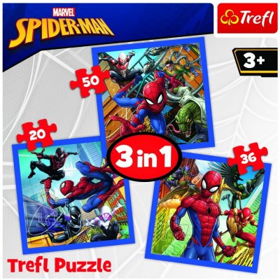 Trefl Spiderman 3v1 20,36,50 dílků Trigo