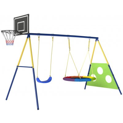 AIYAPLAY 4 v 1 s houpačkou Nest basketbalovým košem, fotbalovou brankou a U-houpačkou (288 x 160 x 220 cm) – Zboží Dáma