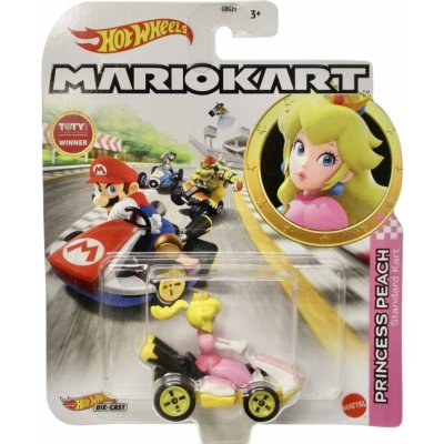 Mattel Hot Wheels Mario Kart Hot Wheels Diecast vozidlo Princess Peach Standard Kart 8 cm 1:64