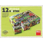 Dino obrázkové kostky Mašinka 12 kostek – Zboží Dáma
