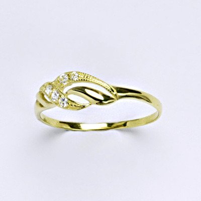 Čištín zlatý prsten se zirkony žluté zlato 14 ct T 1414 v.v – Zboží Mobilmania