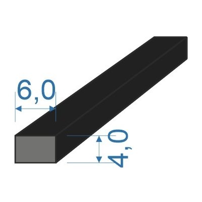 0596046 Pryžový profil 4x6mm, NBR 70°Sh obdélníkový – Zboží Dáma