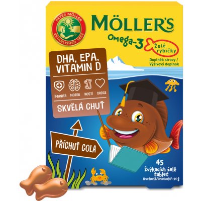 Mollers Omega-3 želé rybičky Cola 45 tablet – Hledejceny.cz