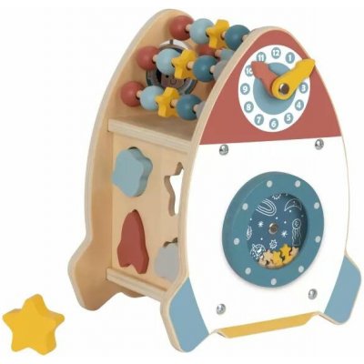 Tooky Toy Dřevěná aktivní raketa s labyrintem – Sleviste.cz