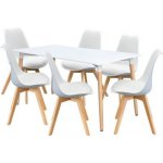 IDEA nábytek Jídelní stůl 160 x 90 QUATRO bílý + 6 židlí QUATRO bílé – Sleviste.cz