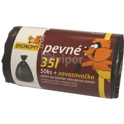 Sáček HDPE 35l + zavazovačka, 50ks/role – Hledejceny.cz