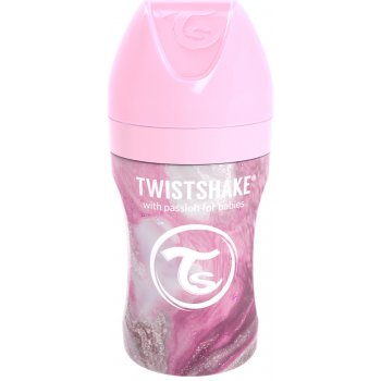 Twistshake kojenecká láhev AntiColic nerezová mramorově modrá 260ml