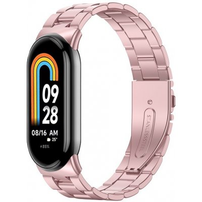 Xiaomi Mi Smart Band 8/9/10 náhradní náramek/řemínek - BO chirurgická ocel Rose zlatá MBSCZ-8BOCH04 – Zboží Živě