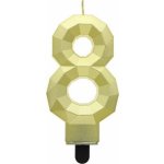 GoDan Dortová svíčka číslice Zlatý diamant číslo: 0 – Zboží Dáma