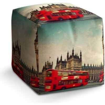 Sablio taburet Cube Londýn 40x40x40 cm – Zboží Mobilmania