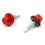 Střešní šroub + EPDM 4,8 x 20 mm, samovrtný - Ohnivě červená RAL 3001 / balení 200 ks – Zboží Mobilmania
