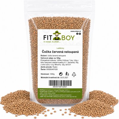 Fitboy Čočka červená neloupaná 1 kg – Hledejceny.cz