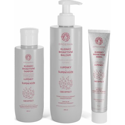 Epiderma Bioaktivní kosmetika CBD balzám při lupénce 300 ml + CBD krém při lupénce 75 ml + CBD šampón při lupénce 200 ml dárková sada – Zbozi.Blesk.cz