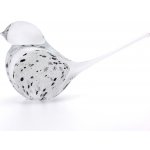 Artcristal Bohemia Skleněný ptáček 03 Bílá / Černá,, 15 cm | České hutní sklo – Hledejceny.cz