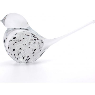 Artcristal Bohemia Skleněný ptáček 03 Bílá / Černá,, 15 cm | České hutní sklo – Hledejceny.cz