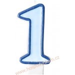 PartyDeco Narozeninová svíčka s číslem 1 modrá – Sleviste.cz