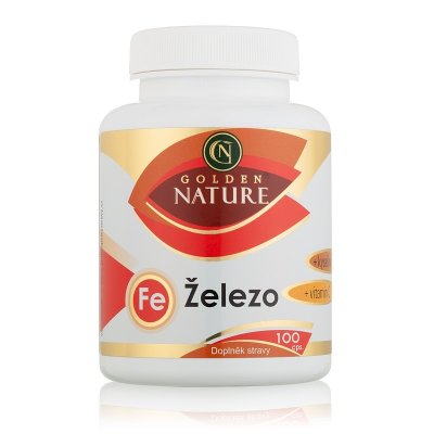 Golden Nature Železo+Vitamin C+Kys. listová 100 kapslí – Zbozi.Blesk.cz