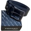 Pásek Pragati Fashion kožený pásek v dřevěném provedení černá