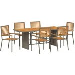 Omaxi 455703 Zahradní jídelní souprava 7 pcs Šedá 190 x 80 x 75 cm polyratan – Hledejceny.cz
