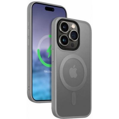 Hybrid Frost MAG Cover iPhone 15 Pro MagSafe šedé – Zboží Mobilmania