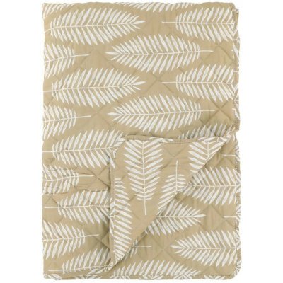 Béžový prošívaný bavlněný přehoz s tropickými listy Aix Quilt - 130*180 cm - Chic Antique – Zboží Mobilmania