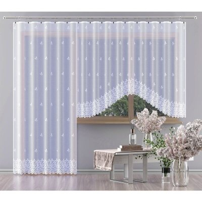 Hotová záclona nebo balkonový komplet, BEGI, bílá 180 x 250 cm dveře – Zboží Dáma