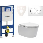 Závěsný WC set Geberit do lehkých stěn / předstěnová montáž + WC SAT Brevis SIKOGES3W4 – Zboží Dáma