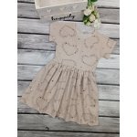 Textil-EBi šaty srdce a hvězdičky na béžové – Zboží Dáma