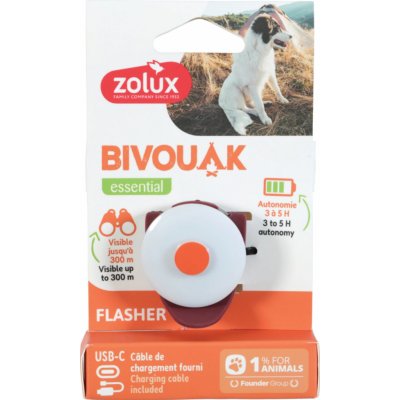 Zolux Bivouak Svítící přívěsek na obojek LED USB červený adresa pro psa 8,9x3,7x1,9 cm – Zboží Dáma