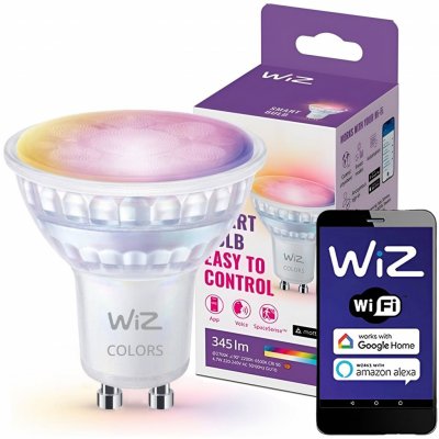 WiZ LED skleněná žárovka GU10 PAR16 4,7W 345lm 2200-6500K RGB IP20, stmívatelná – Hledejceny.cz
