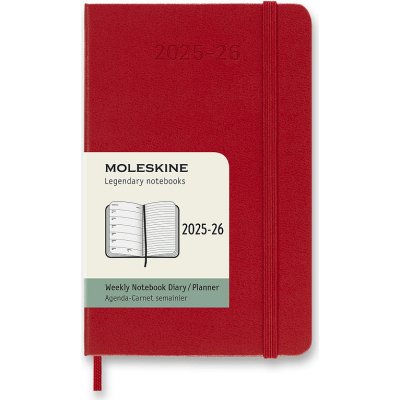 Moleskine A6 týdenní 2025-26 červený – Zboží Živě