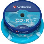 Verbatim CD-R 700MB 52x, AZO, spindle, 25ks (43432) – Zbozi.Blesk.cz