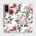 Pouzdro Mobiwear Parádní flip Samsung Galaxy S20 FE - MD01S - Růže na bílé