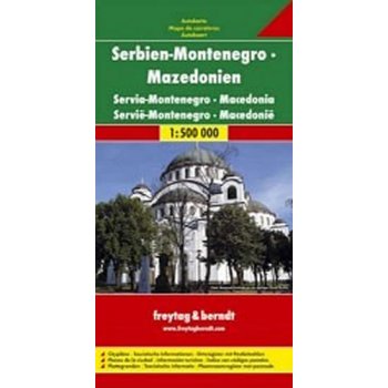 Autokarte Serbien Montenegro Mazedonien 1 : 500.000. Serbia Montenegro Macedoine Serbie Monténégro Macédonie. Serbia Monten