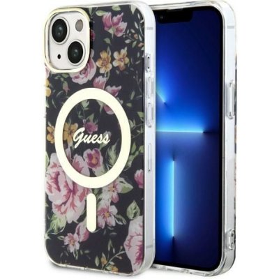 Pouzdro Guess iPhone 14 Plus Magsafe IML Flower černé – Zboží Mobilmania