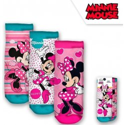 Disney 3 pack Růžovo šedé ponožky s Minnie