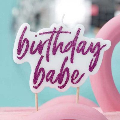 Ginger Ray SVÍČKA dortová Birthday Babe s glitry – Zboží Dáma