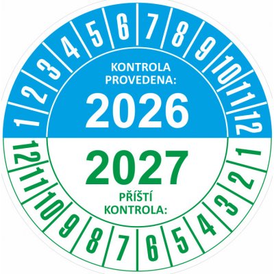 Kontrola provedena/Příští kontrola 2026-2027 samolepící vinylová fólie 40 mm aršík 10 kusů – Zboží Mobilmania