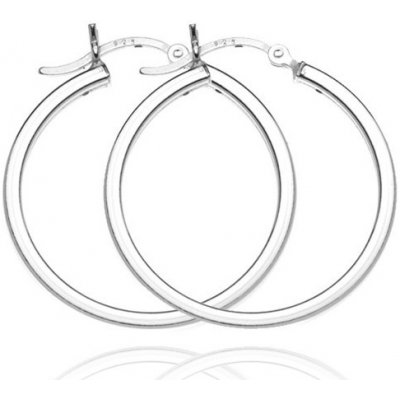 Šperky eshop náušnice kruhy ze stříbra čtyři lesklé hrany S8.9 – Zboží Mobilmania