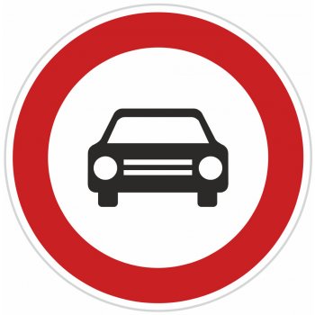 Dopravní značka B3a, Zákaz vjezdu všech motorových vozidel s výjimkou motocyklů bez postranního vozíku Dopravní značka 700 mm kruh