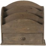 Hnědý dřevěný retro stojan na noviny a časopisy – 33x13x31 cm – Zboží Mobilmania