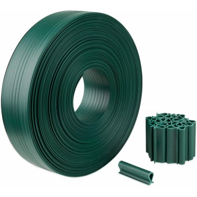 Páska Strend Pro EUROSTANDARD, 47,5 mm, L-35 m, stínící, zelená, krycí, na plotové panely, s 20 klipsami, 1000g/m2, PVC, RAL6005 – Zboží Mobilmania