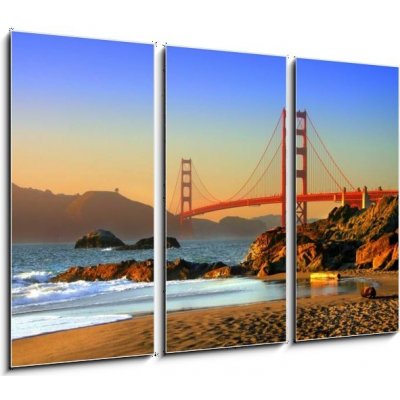 Obraz 3D třídílný - 105 x 70 cm - baker beach, san francisco Pláž Baker, San Francisco – Zboží Mobilmania