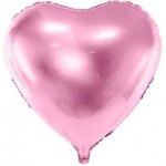 Party Deco Foliový balonek srdce světle růžové 45 cm - balené