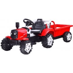 Mamido elektrický traktor s přívěsem červená