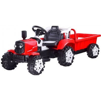 Mamido elektrický traktor s přívěsem červená