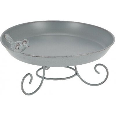 Esschert Design Koupel pro ptáčky GREY ELEGANCE BEST FOR BIRDS šedá 22 x 22 x 12 cm – Zboží Dáma