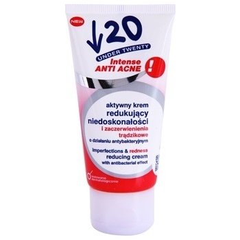 Under Twenty ANTI ACNE INTENSE antibakteriální krém redukující nedokonalosti a začervenání pleti (Vitamin C and PP + Hyaluronic Acid + Allantoin) 50 ml