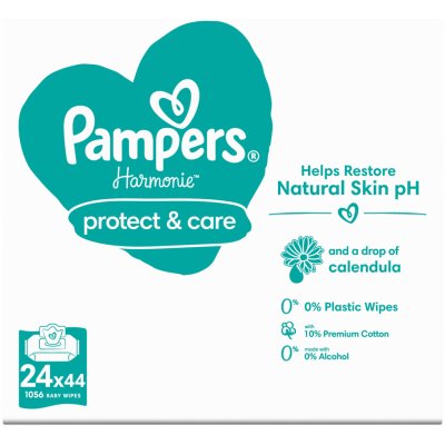 Pampers Harmonie Aqua Calendula vlhčené ubrousky 1 056 ks 24 x 44 ks – Zboží Mobilmania